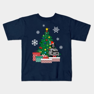 Arnie Around The Christmas Tree Arnold Arnie Retro Japanese Schwarzenegger Kids T-Shirt